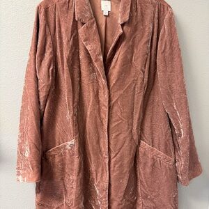 J. Jill Blush Velvet Blazer L Petite